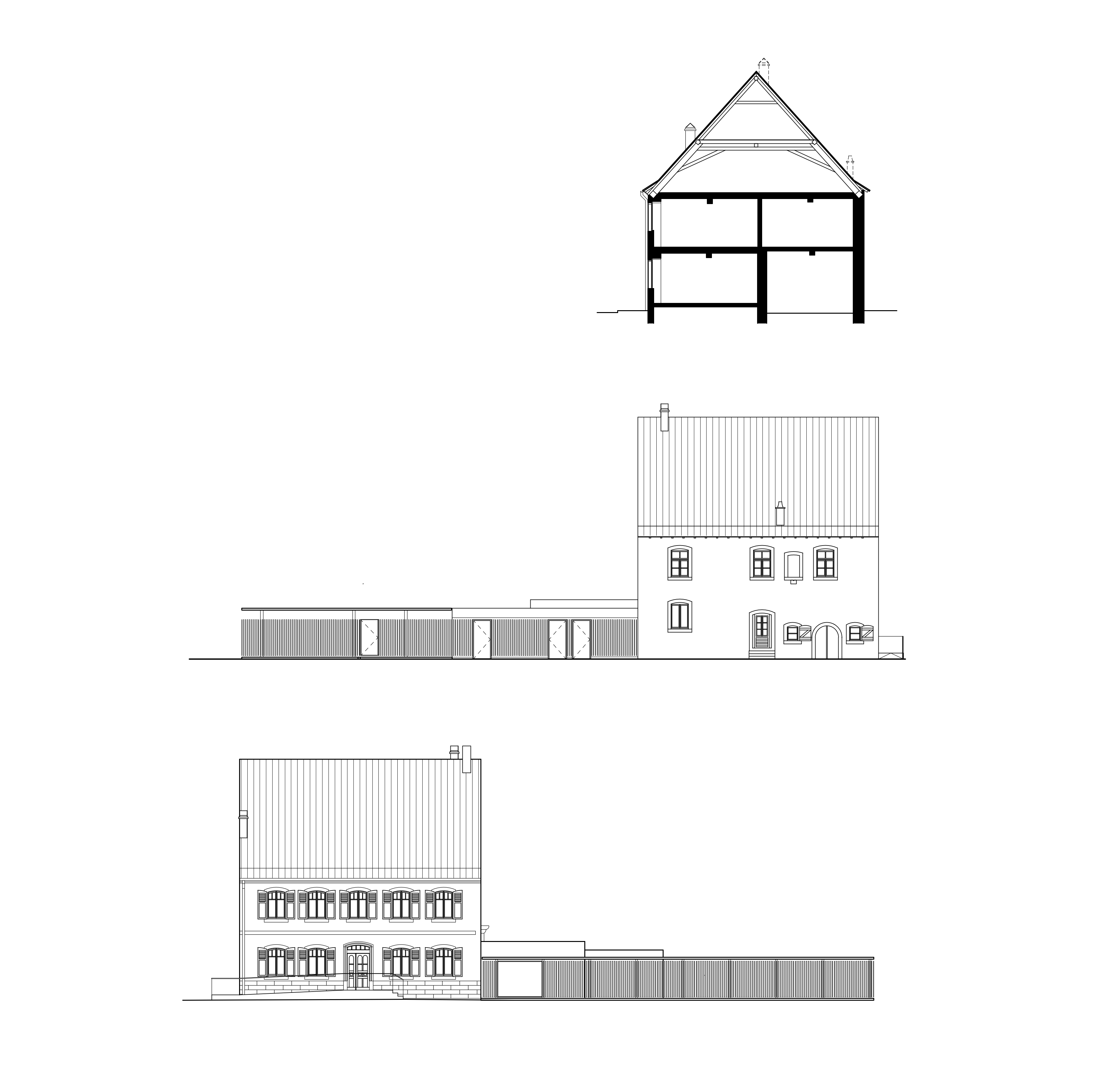 Photo - Maison de maître et locaux techniques - façades et coupe